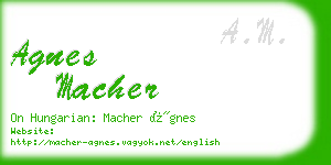 agnes macher business card